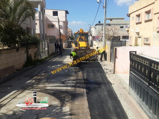 كفرقاسم :البلدية تستعد لتعبيد شارع مدرسة ز  والمنطقة الشمالية واعمال الصيانة في شوارع البلدة مستمرة 